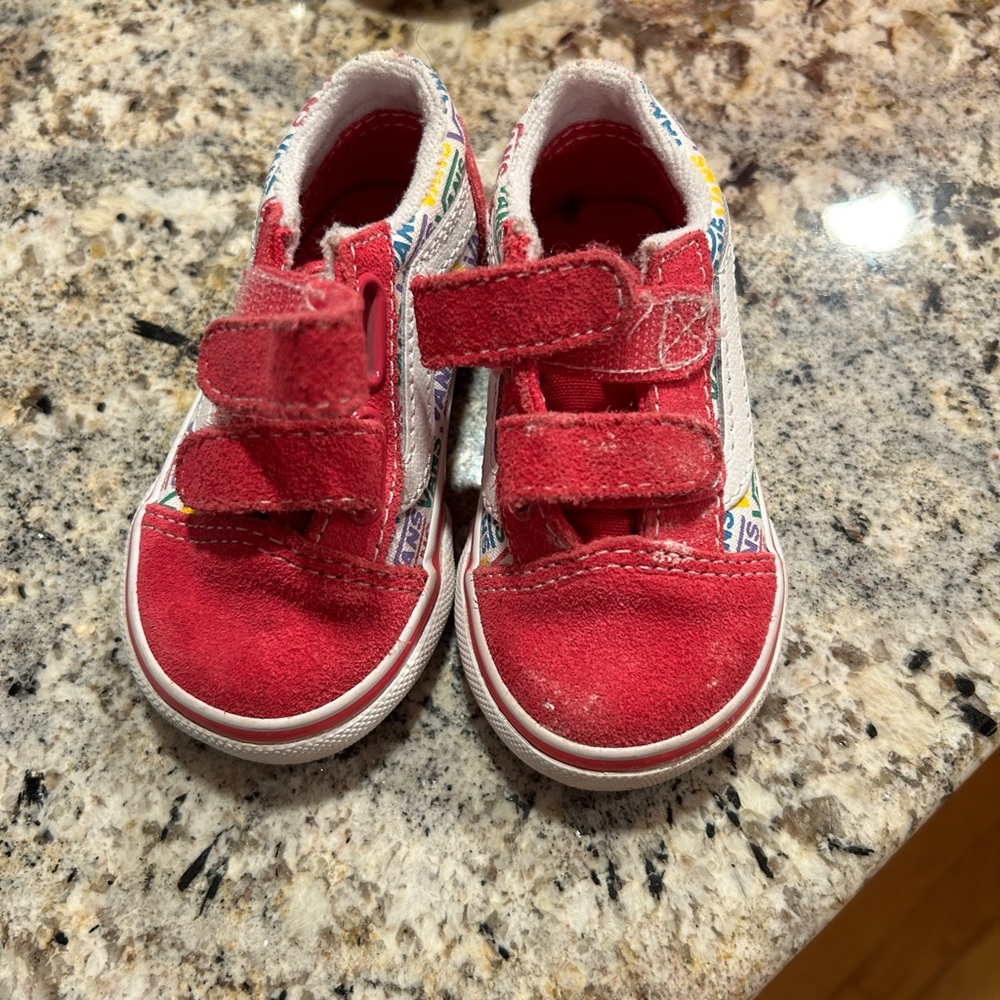 Children’s vans pink/rainbow Velcro
